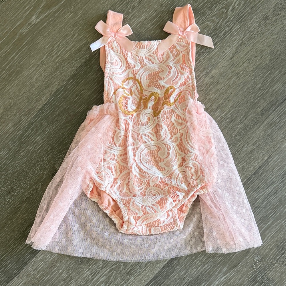 Pink Lace Kids One Piece